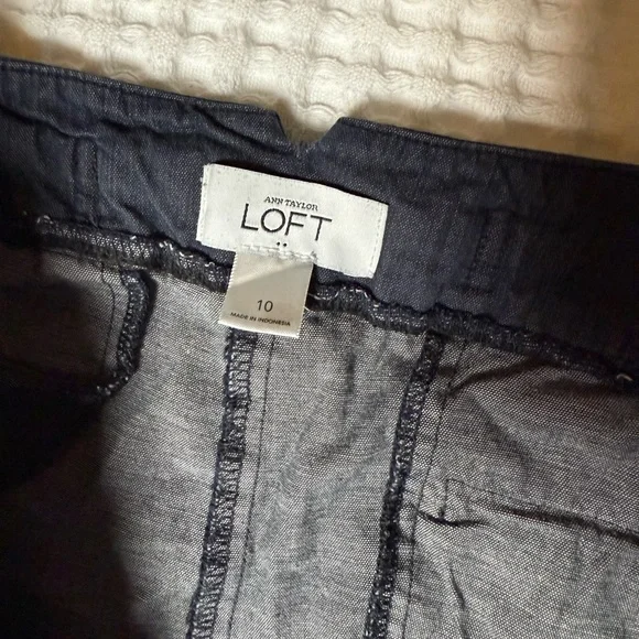 LOFT Blue Navy Trousers Jeans size 10 - Picture 2 of 10